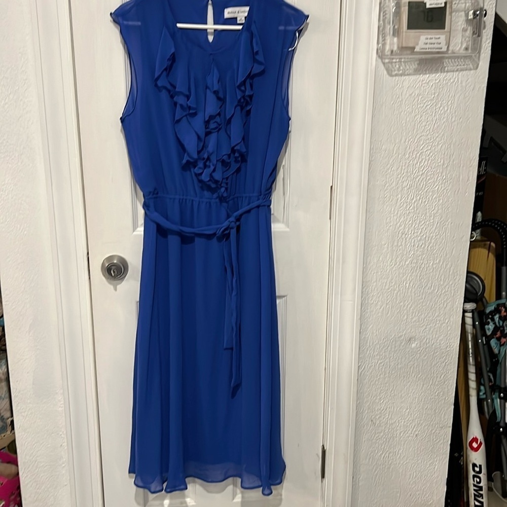 Emma & Michele Royal Blue Ruffle Maxi Dress